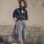 Koszula lniana granatowa