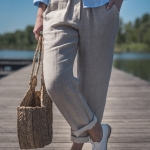 Lniane spodnie naturalny len