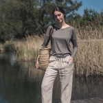 Lniane spodnie naturalny len
